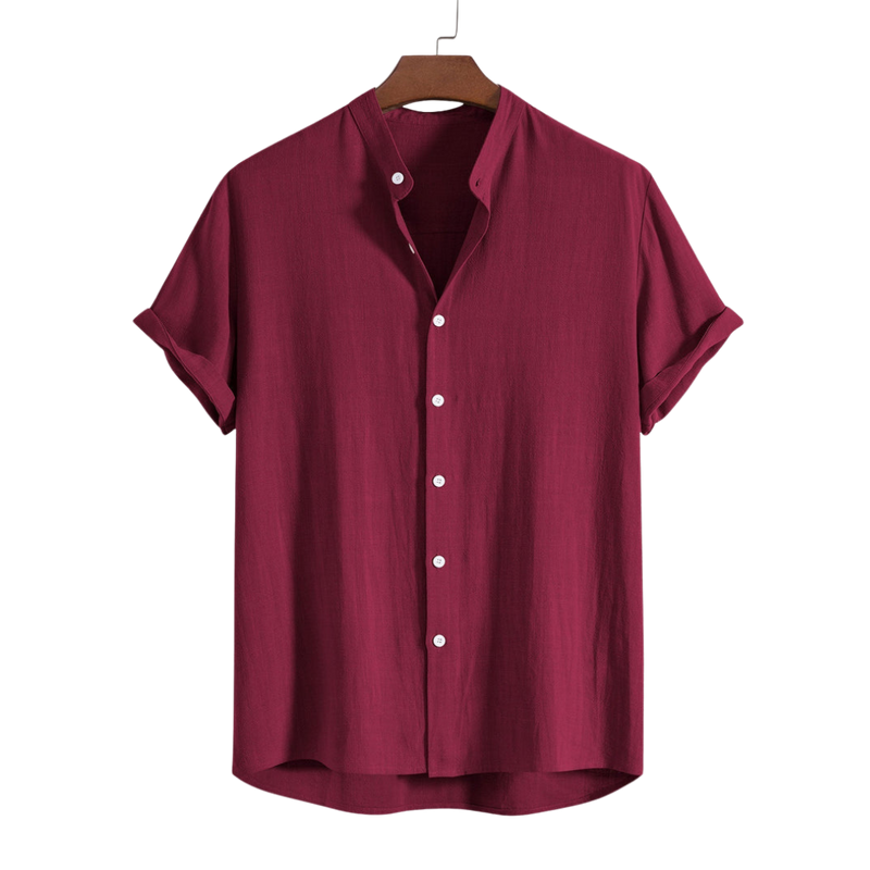 Camisa Elegance Lin-Rayón – Sofisticación y Confort rojo