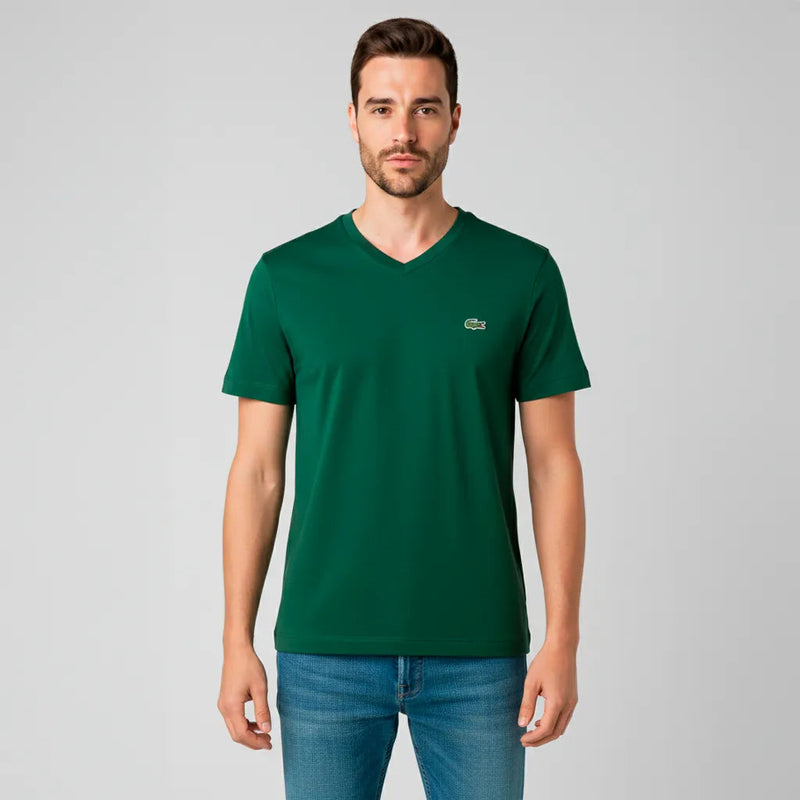 Pack x5 Playeras Cuello en V Lacoste Hombre Algodón Premium™