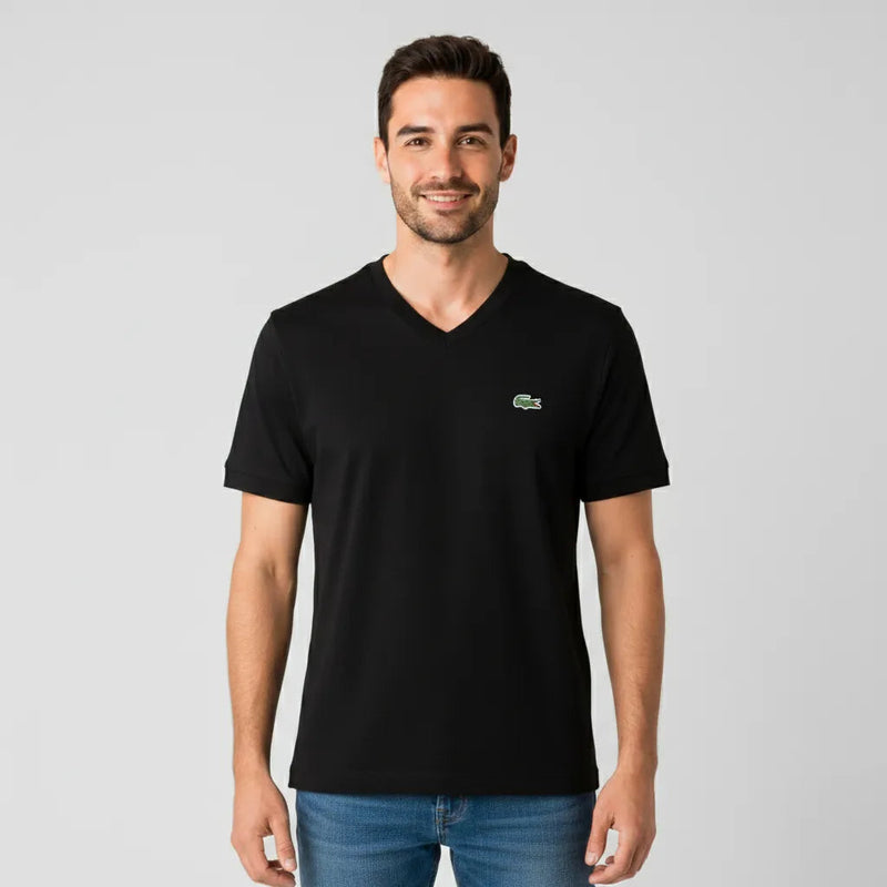 Pack x5 Playeras Cuello en V Lacoste Hombre Algodón Premium™