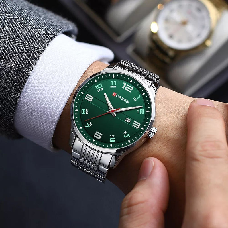 Reloj Titan elite – Autoridad y Precisión Ejecutiva verde miliar 2